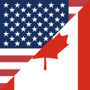 US & Canadian Dollar pair currency logo